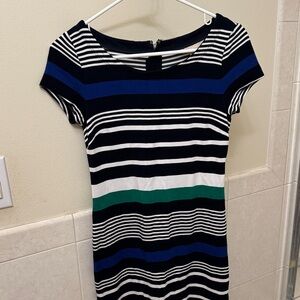 Banana Republic Navy and Green Striped Mini Dress